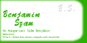 benjamin szam business card