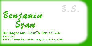 benjamin szam business card